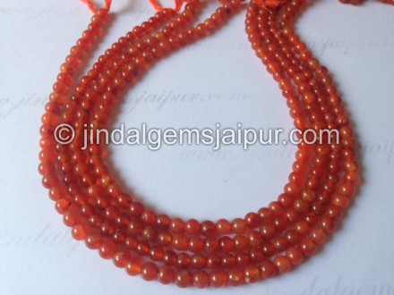 Carnelian Smooth Round Shape Beads